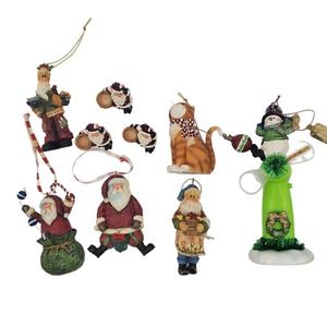 Lot Christmas Tree Ornaments Figures 3 mini candle holders